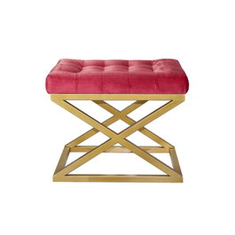 Atelier Del Sofa Puff Dorado y Rojo